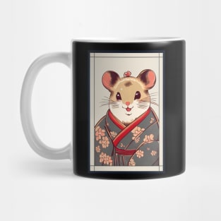 Hamster Japanese with kimono vintage Mug